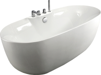 Акриловая ванна Esbano Rome SM 170x80 см, отдельностоящая, белая, овальная, со смесителем, со сливом-переливом