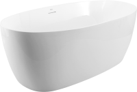 Акриловая ванна BelBagno BB414 170x80 см, отдельностоящая, белая, овальная, со сливом-переливом, с донным клапаном
