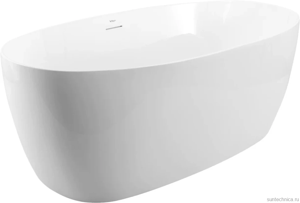 Акриловая ванна BelBagno BB414 170x80 см, отдельностоящая, белая, овальная, со сливом-переливом, с донным клапаном