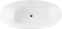 Акриловая ванна BelBagno BB414 170x80 см, отдельностоящая, белая, овальная, со сливом-переливом, с донным клапаном