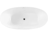 Акриловая ванна BelBagno BB414 170x80 см, отдельностоящая, белая, овальная, со сливом-переливом, с донным клапаном