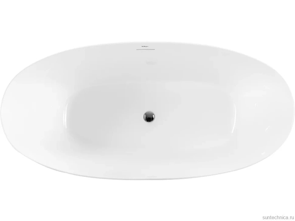 Акриловая ванна BelBagno BB414 170x80 см, отдельностоящая, белая, овальная, со сливом-переливом, с донным клапаном