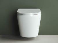 Комплект Унитаз подвесной Ceramicanova Highlight Rimless CN1804 с микролифтом, безободковый + Инсталляция STWORKI + Кнопка 230823 хром матовый