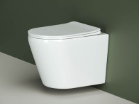 Комплект Унитаз подвесной Ceramicanova Highlight Rimless CN1804 с микролифтом, безободковый + Инсталляция STWORKI + Кнопка 230823 хром матовый