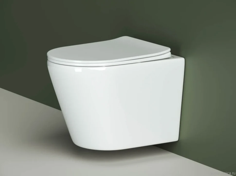 Комплект Унитаз подвесной Ceramicanova Highlight Rimless CN1804 с микролифтом, безободковый + Инсталляция STWORKI + Кнопка 230823 хром матовый