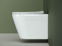 Комплект Унитаз подвесной Ceramicanova Highlight Rimless CN1804 с микролифтом, безободковый + Инсталляция STWORKI + Кнопка 230823 хром матовый