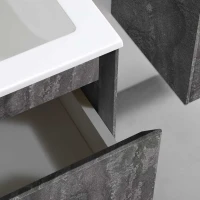Мебель для ванной комнаты Vincea Luka 100, 2 ящика, камень, с белой раковиной