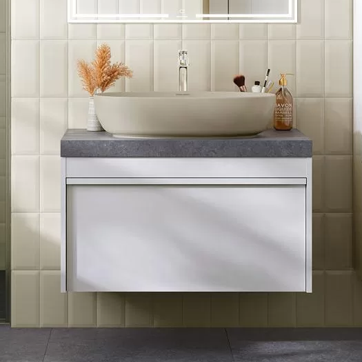 Тумба под раковину без столешницы KERAMA MARAZZI Modula 80 подвесная, глянцевая белая