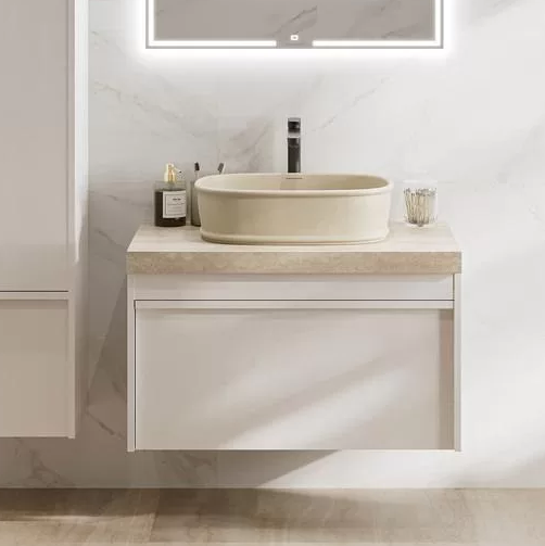 Тумба под раковину без столешницы KERAMA MARAZZI Modula 80 подвесная, глянцевая белая