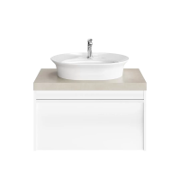 Тумба под раковину без столешницы KERAMA MARAZZI Modula 80 подвесная, глянцевая белая