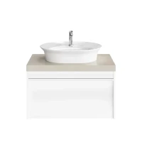 Тумба под раковину без столешницы KERAMA MARAZZI Modula 80 подвесная, глянцевая белая