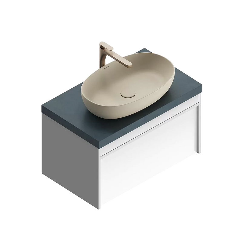 Тумба под раковину без столешницы KERAMA MARAZZI Modula 80 подвесная, глянцевая белая