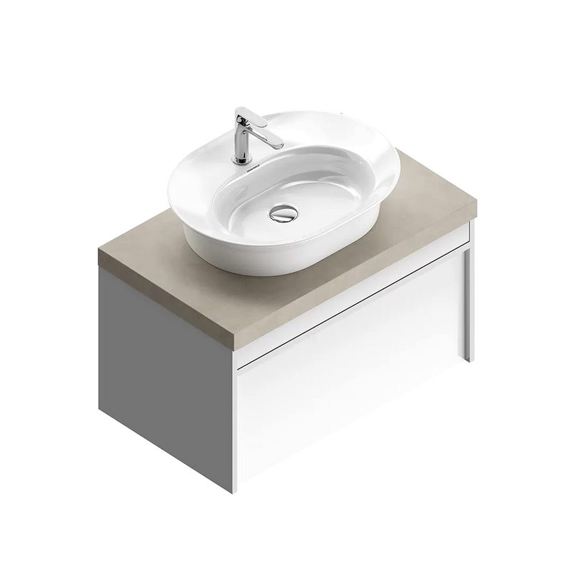 Тумба под раковину без столешницы KERAMA MARAZZI Modula 80 подвесная, глянцевая белая