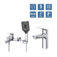 Комплект для ванной BelBagno Due DUE-VASM/LVM-CRM хром