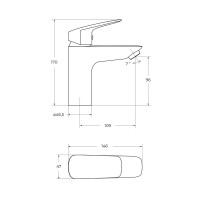 Комплект для ванной BelBagno Due DUE-VASM/LVM-CRM хром