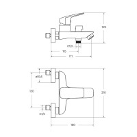 Комплект для ванной BelBagno Due DUE-VASM/LVM-CRM хром