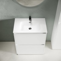 Тумба с раковиной Sancos Libra Floor 70 белый глянец, белая раковина CN7007