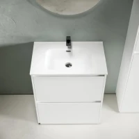 Тумба с раковиной Sancos Libra Floor 70 белый глянец, белая раковина CN7007