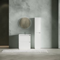 Тумба с раковиной Sancos Libra Floor 70 белый глянец, белая раковина CN7007