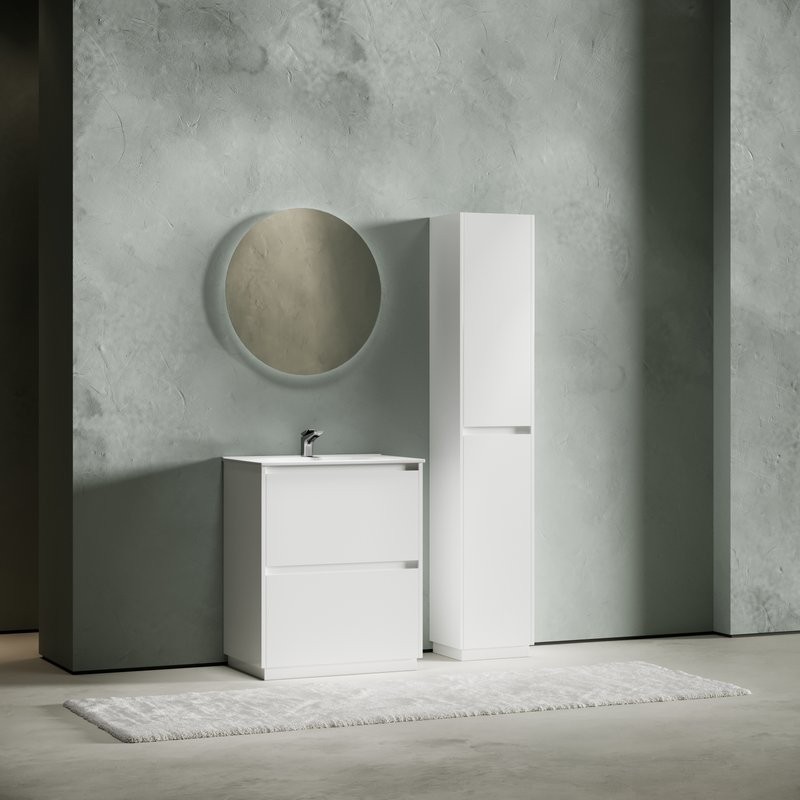 Тумба с раковиной Sancos Libra Floor 70 белый глянец, белая раковина CN7007