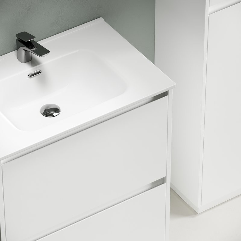 Тумба с раковиной Sancos Libra Floor 70 белый глянец, белая раковина CN7007