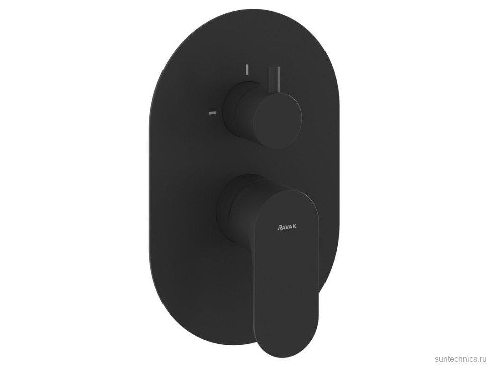 Встраиваемый смеситель для душа и ванны Ravak Eleganta EL 065.20BLM.O2 матовый черный