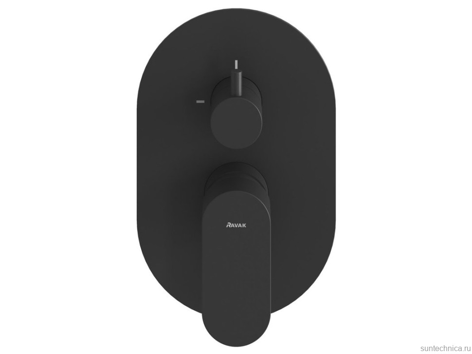Встраиваемый смеситель для душа и ванны Ravak Eleganta EL 065.20BLM.O2 матовый черный