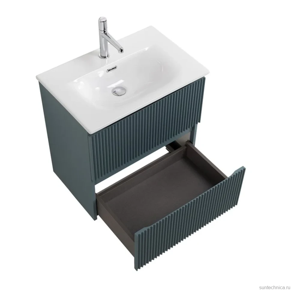 Мебель для ванной комнаты BelBagno Uno-mini 70 подвесная, 2 ящика, матовая голубая