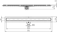 Душевой трап (лоток) MCH Chudej Line CHPA850LC 85 см, решетка матовая черная, с сифоном