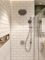 Душевая система скрытого монтажа для душа с термостатом, лейка, верхний душ, хром AQUAme AQM8403CR