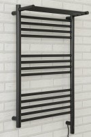 Полотенцесушитель электрический Сунержа Богема 3.1 31-6007-8050 90x55 см, подключение справа, матовый черный, лесенка, с полкой