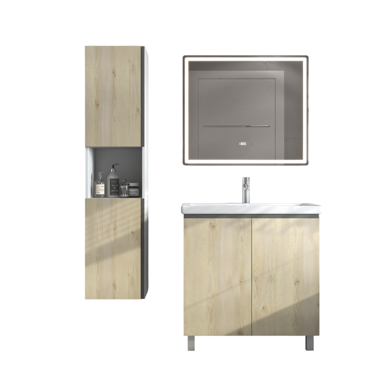 Мебель для ванной комнаты Vigo Yuma 80 напольная, 2 дверцы, дуб давос