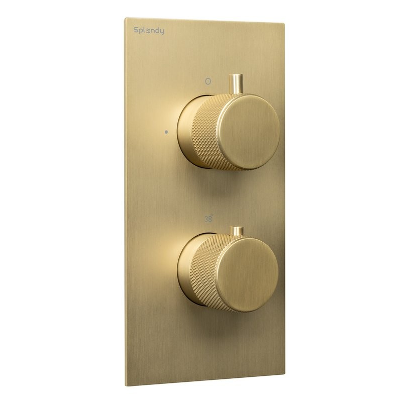Термостатический смеситель встраиваемый Splendy Passion PA204U2T2GM С ВНУТРЕННЕЙ ЧАСТЬЮ, золото матовое