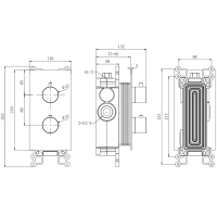 Термостатический смеситель встраиваемый Splendy Passion PA204U2T2GM С ВНУТРЕННЕЙ ЧАСТЬЮ, золото матовое
