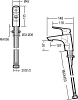 Смеситель для раковины Bravat Drop F14898C-1