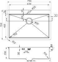 Мойка кухонная Zorg Light ZL R 750510 GRAFIT