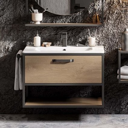 Тумба под раковину AQUATON Лофт Фабрик 65 дуб кантри