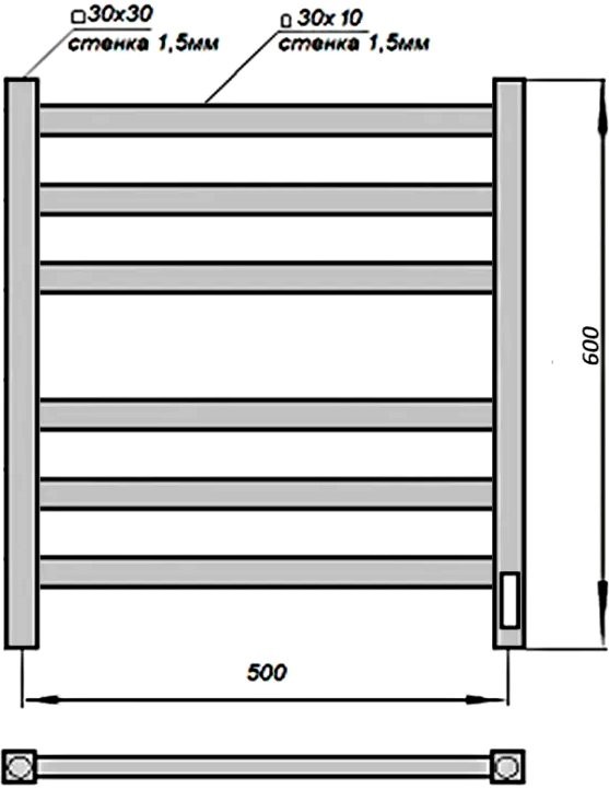 Полотенцесушитель электрический Grois Bruno 121 50х60 белый