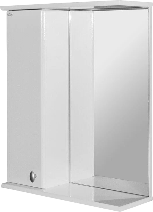 Зеркало Mixline Норд 55 подвесное, белое, левое