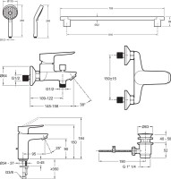 Комплект для ванной Jacob Delafon Oscar E29842-CP + E29844-CP + E99898RU-CP Комплект для ванной Jacob Delafon Oscar E29842-CP + E29844-CP + E99898RU-CP