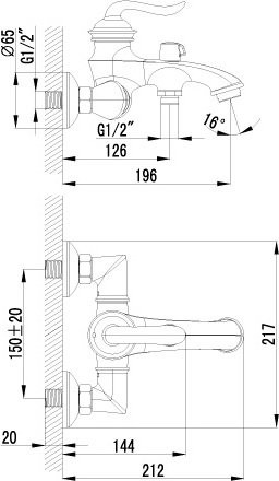 Смеситель для ванны с душем Lemark Brava LM4712G