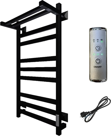 Полотенцесушитель электрический Тругор Пэк сп 21 П 80x50 с выключателем, черный