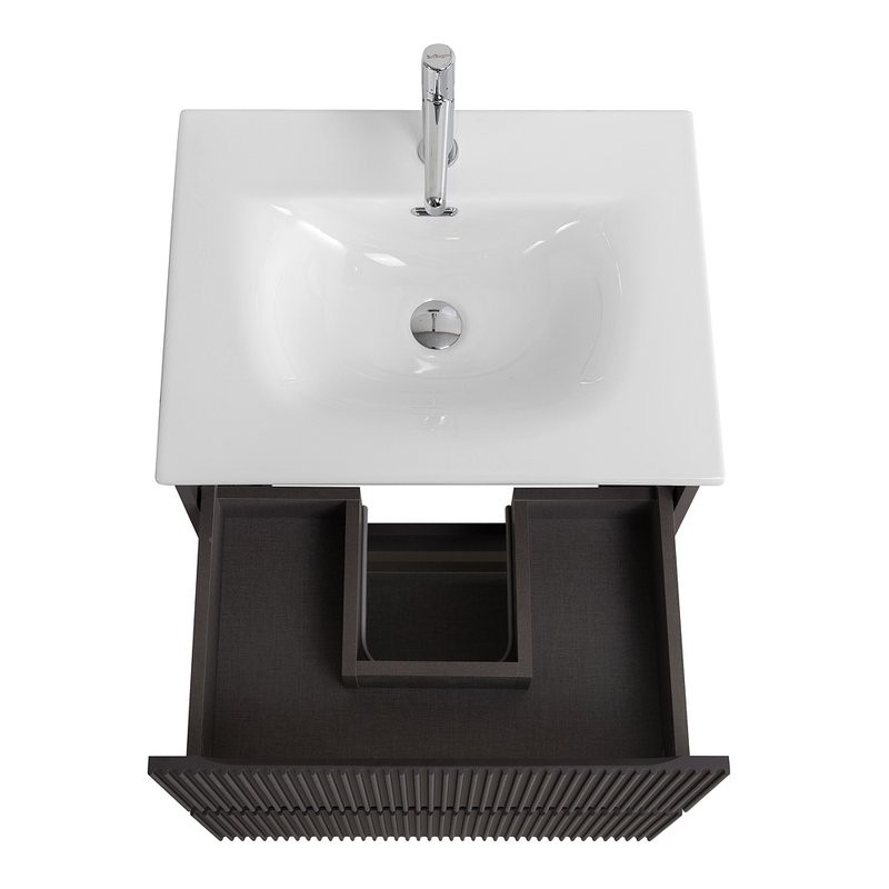 Мебель для ванной комнаты BelBagno Uno 70 подвесная, 2 ящика, матовая темно-серая