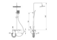 Душевая стойка Ceruttispa 11409 графит
