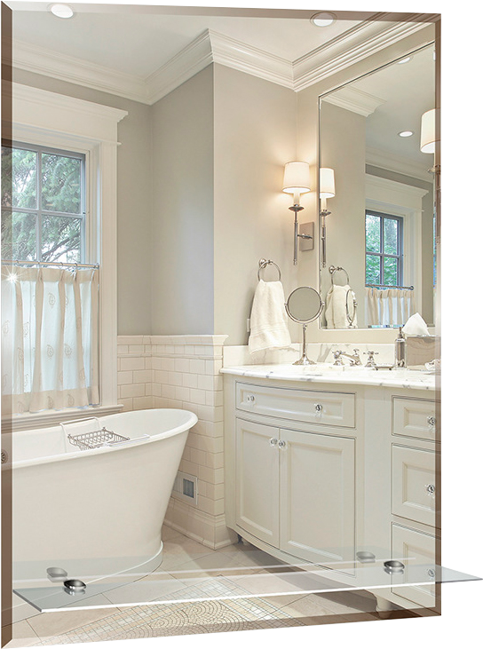 Зеркало Mixline Стиль Модерн-Люкс 49,5 фацет, с полкой