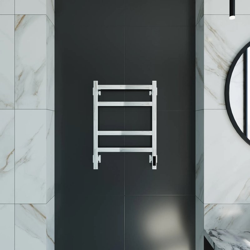 Полотенцесушитель электрический Grota Nosto 430х600 NP EL 60x45 см, подключение справа, слева, скрытое подключение справа, глянцевый хром, лесенка