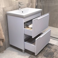 Тумба с раковиной Vigo Neo 70 напольная, 2 ящика, матовая белая