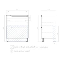 Тумба с раковиной Vigo Neo 70 напольная, 2 ящика, матовая белая