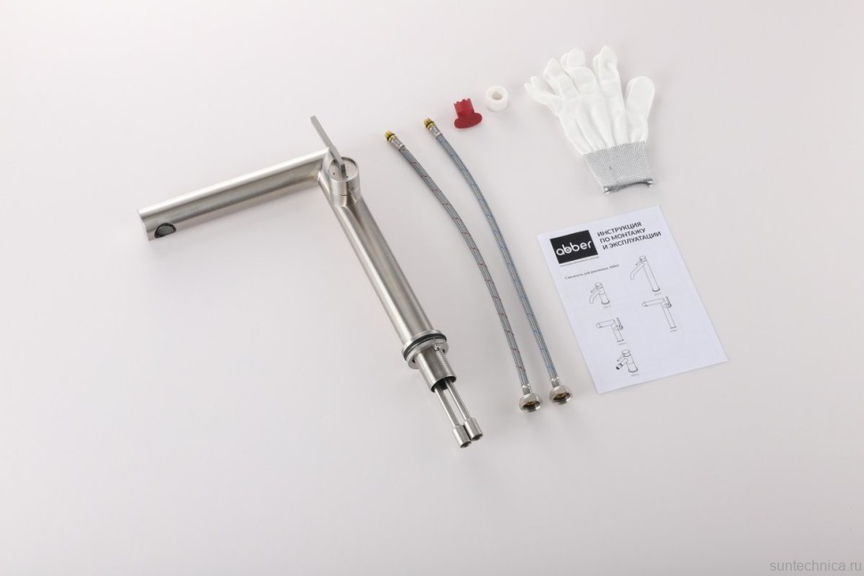 Смеситель для раковины Abber Perfekte 316 AF8A11BST-L брашированная сталь