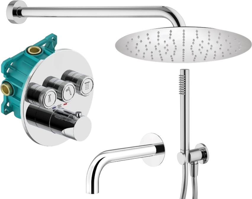 Душевой комплект Plumberia Selection PSBOX KITPSB03CR60 С ВНУТРЕННЕЙ ЧАСТЬЮ, хром